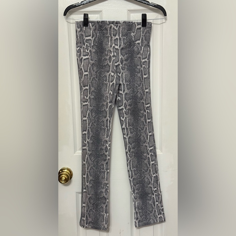 Blu by Blu Mademoiselle Pant Jeggings Snakeskin Grey Sz 14